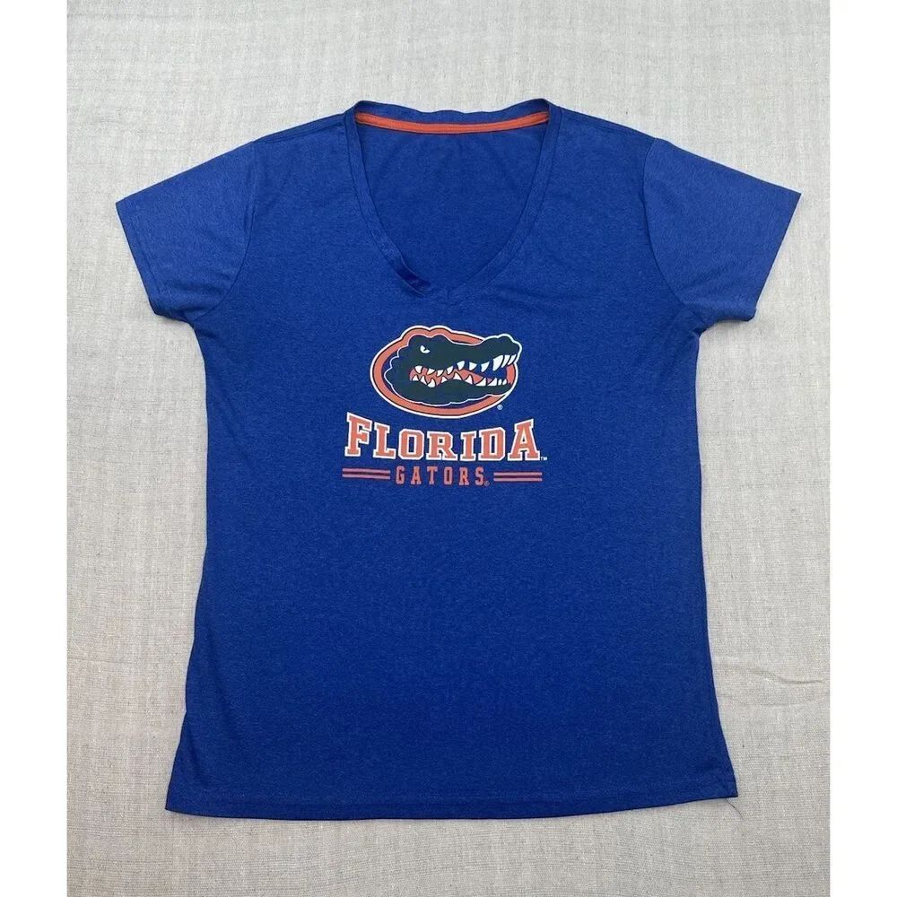 Champion Florida Gators Women’s Large Blue V-Neck Short Sleeve Graphic T-Shirt